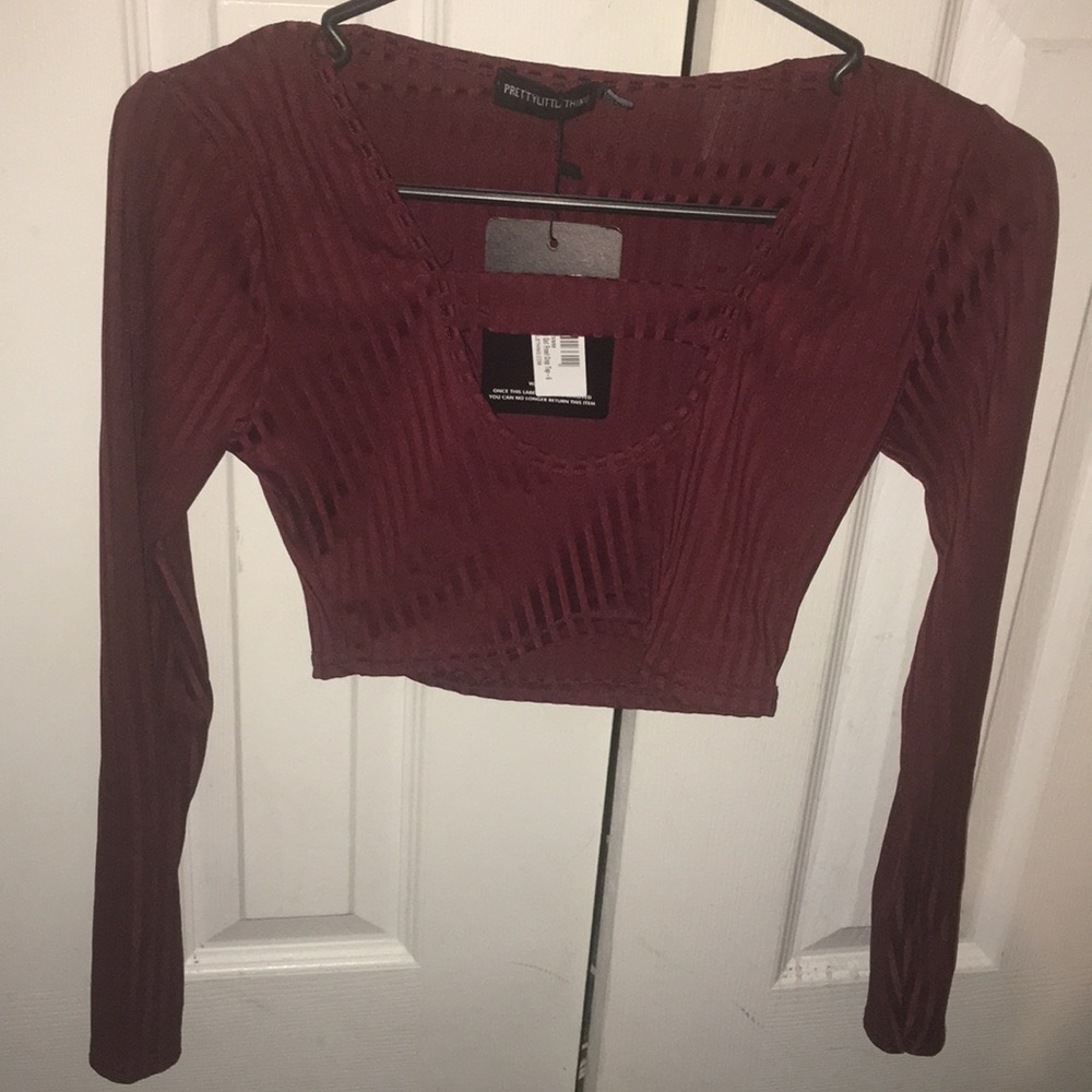 burgundy crop top